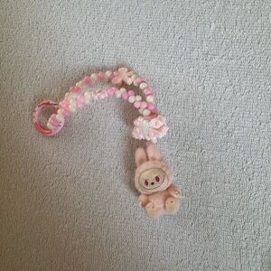 Pink Labubu phone charm